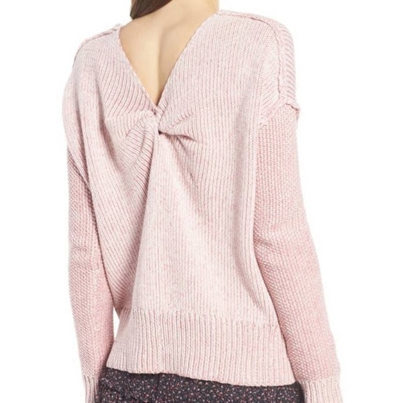 Rebecca Minkoff Reversible Twist Sweater Size Large Blush Pink Knit - Picture 1 of 6